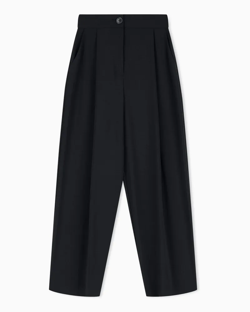 Armani Exchange Pantaloni slim fit a vita alta con pinces Icon Nero
