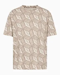 Armani Exchange OFFICIAL STORE T-shirt Regular Fit Con Stampa Effetto 3d In Cotone Asv Tortora