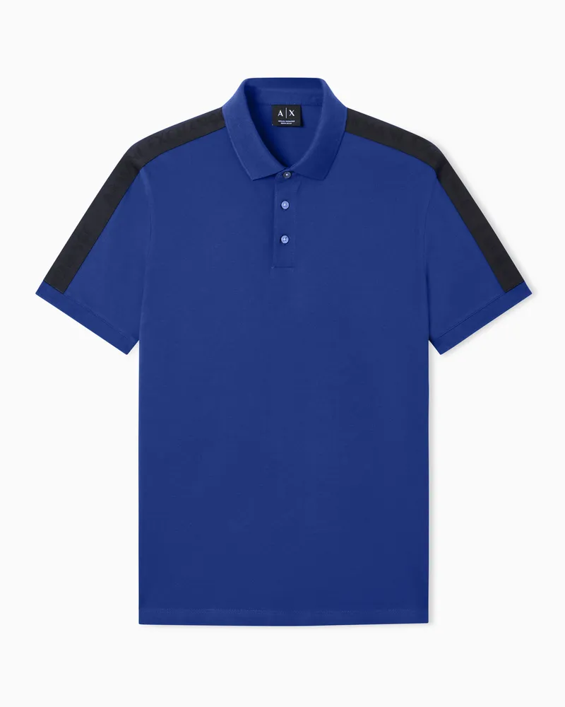 Armani Exchange Polo regular fit con tape a contrasto Blu