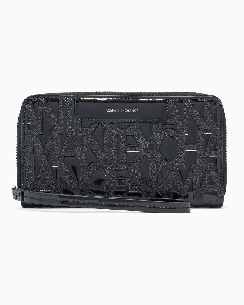 Armani Exchange Portafoglio orizzontale con logo Nero