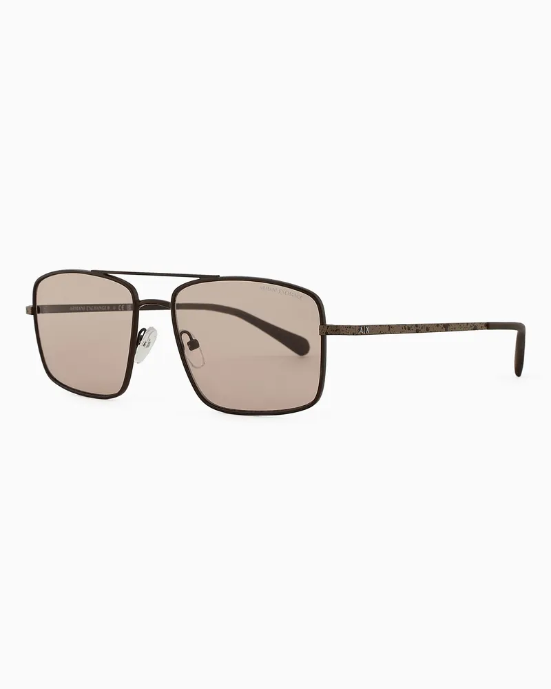 Armani Exchange Occhiali da sole uomo forma pilot Marrone
