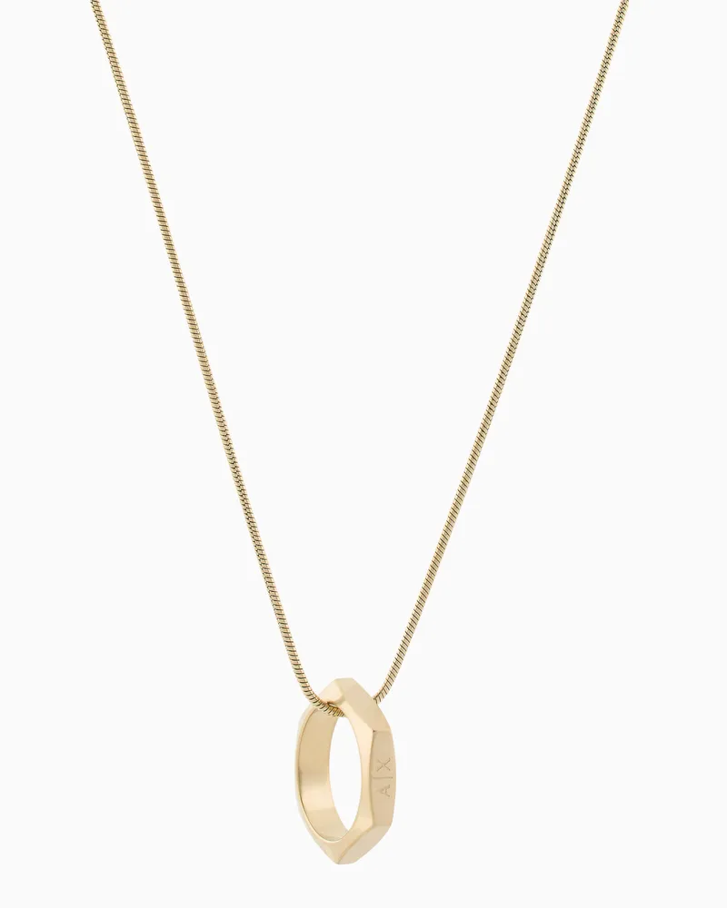 Armani Exchange Collana con pendente in acciaio inossidabile color oro Multicolore