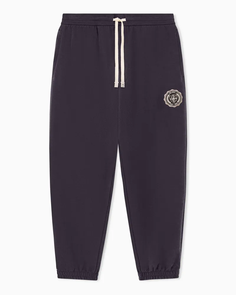 Armani Exchange Pantaloni jogger Crossover in cotone con logo e coulisse Marrone