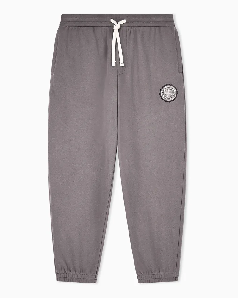 Armani Exchange Pantaloni jogger Crossover in cotone con logo e coulisse Marrone
