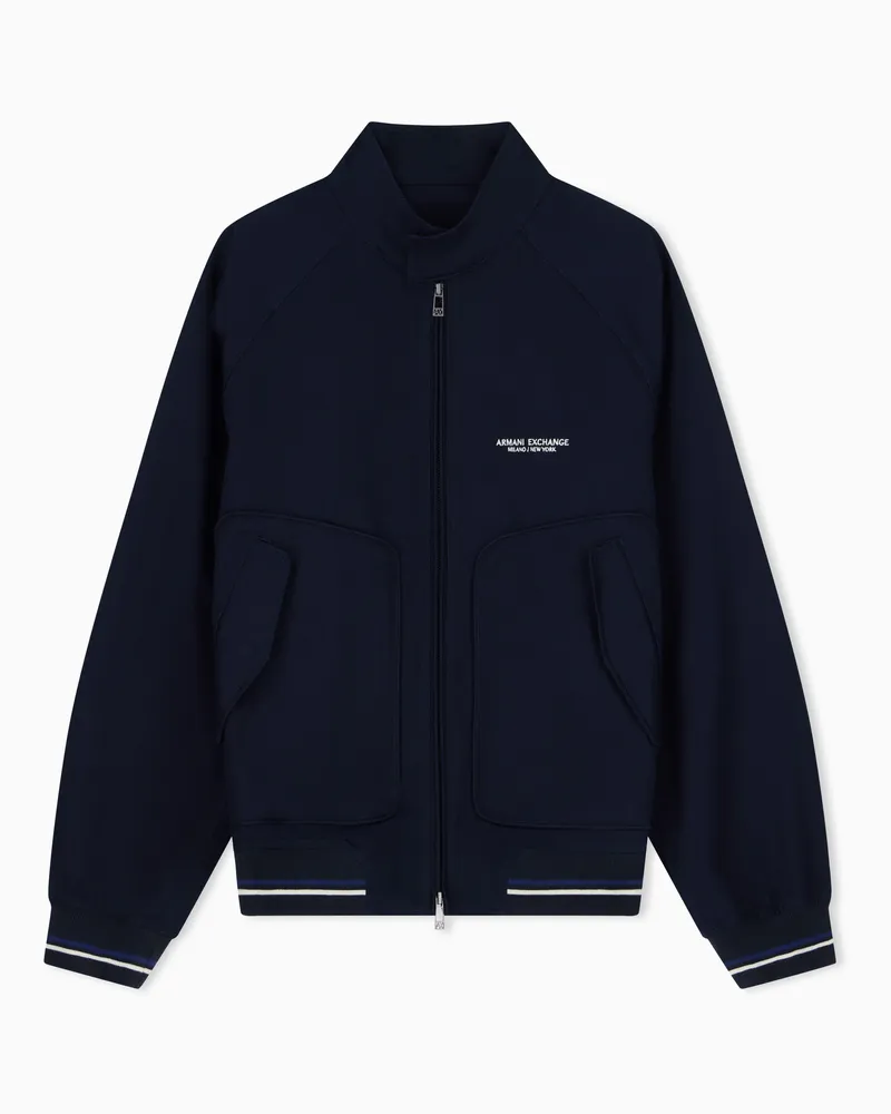 Armani Exchange Blouson jacket vestibilità regular in twill di cotone Blu