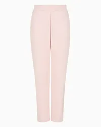 Armani Exchange OFFICIAL STORE Pantaloni Jogger In Tessuto Stretch Con Logo Strass Rosa