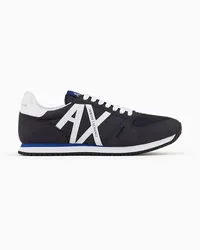 Armani Exchange OFFICIAL STORE Sneakers In Eco-suede, Mesh E Nylon Blu