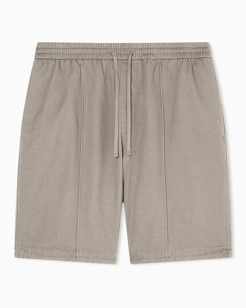 Armani Exchange Bermuda sartoriali in twill di cotone comfort Beige