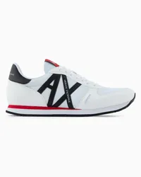 Armani Exchange OFFICIAL STORE Sneakers In Eco-suede, Mesh E Nylon Bianco