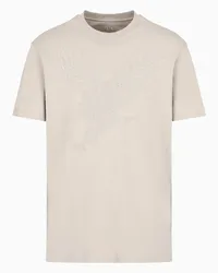 Armani Exchange OFFICIAL STORE T-shirt Regular Fit Con Aquila Ricamata In Jersey Asv Beige