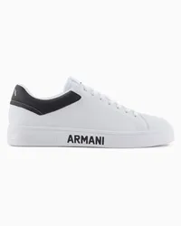 Armani Exchange OFFICIAL STORE Sneakers In Pelle Con Logo Sulla Suola Bianco