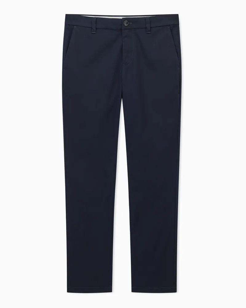 Armani Exchange Pantaloni chino in popeline di cotone Blu