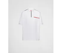Prada Polo In Piquet, Uomo, Bianco, Taglia XL 