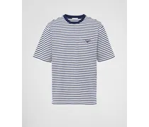 T-shirt In Cotone, Uomo, Bianco/blu, Taglia M