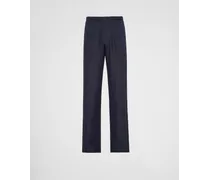 Pantaloni In Seta, Uomo, Blu, Taglia XL
