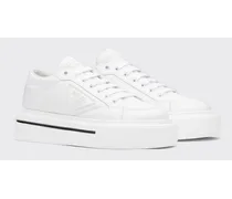 Sneakers  Macro In Re-nylon E Pelle Spazzolata, Donna, Bianco