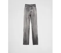 Pantaloni In Denim, Uomo, Grey, Taglia 52