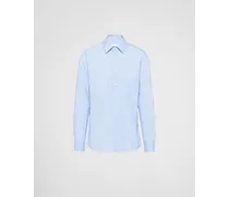 Camicia In Cotone Stretch, Uomo, Azzurro