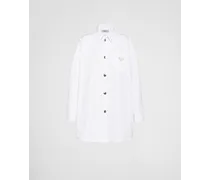 Camicia Oversize In Denim Organico, Donna, Bianco