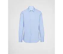 Camicia In Popeline Stretch, Uomo, Azzurro