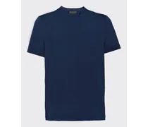 T-shirt In Cotone Stretch, Uomo, Blu, Taglia S