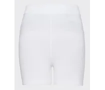 Prada Shorts In Poliestere Soft Rec, Donna, Bianco/nero Bianco