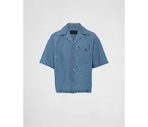 Camicia In Chambray, Uomo, Light Blu, Taglia L