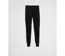 Pantaloni In Felpa Con Dettagli In Re-nylon, Uomo, Nero/bianco, Taglia XL