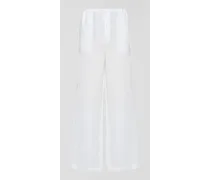 Pantaloni In Lino, Uomo, Bianco, Taglia L