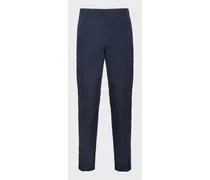 Pantaloni In Cotone Lavato Slim Fit, Uomo, Blu, Taglia 44