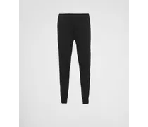 Pantaloni In Cotone Tecnico E Re-nylon, Uomo, Nero, Taglia S
