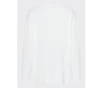 T-shirt Oversize A Maniche Lunghe In Cotone, Uomo, Bianco, Taglia L