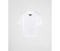 T-shirt In Jersey E Re-nylon, Uomo, Bianco, Taglia L