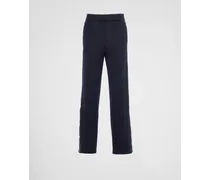 Pantaloni In Cotone Tecnico, Uomo, Blu, Taglia L