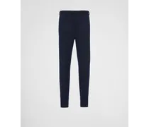 Pantaloni In Lana, Uomo, Blu, Taglia 50