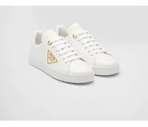 Sneakers In Pelle Liscia, Donna, Bianco