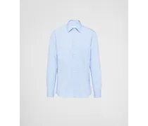 Camicia In Cotone Stretch, Uomo, Azzurro