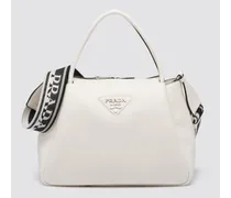 Borsa A Mano Large In Pelle, Donna, Bianco