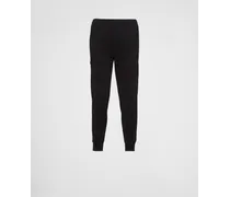 Pantalone In Felpa Con Dettagli In Re-nylon, Uomo, Nero/nero, Taglia XS