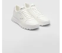 Prada Sneakers In Pelle, Uomo, Bianco Bianco