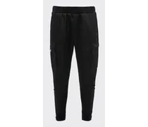 Pantaloni In Felpa Tecnica Con Dettagli Re-nylon, Uomo, Nero/nero, Taglia XL