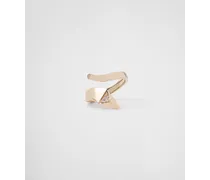 Prada Anello Eternal Gold Mini In Oro Giallo E Diamanti Con Serprente, Donna, Oro/bianco, Taglia 11 