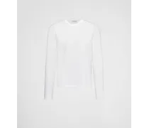 T-shirt Maniche Corte In Cotone Stretch, Uomo, Bianco, Taglia XL
