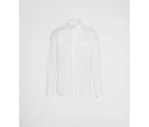Camicia In Popeline Stretch, Uomo, Bianco