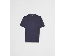 Prada T-shirt In Cotone, Uomo, Blu, Taglia L 