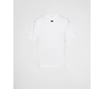 Prada T-shirt In Cotone, Uomo, Bianco, Taglia S 