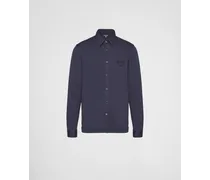 Prada Camicia In Cotone, Uomo, Blu Blu