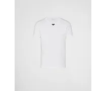 Prada T-shirt In Cotone, Uomo, Bianco, Taglia M 
