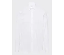 Camicia In Cotone Stretch, Uomo, Bianco