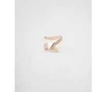 Prada Anello Eternal Gold Mini In Oro Giallo E Diamanti Con Serprente, Donna, Oro/bianco, Taglia 23 
